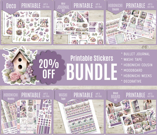 Spring – COMPLETE COLLECTION –  Printable Planner Stickers BUNDLE – PDF & Cut Files