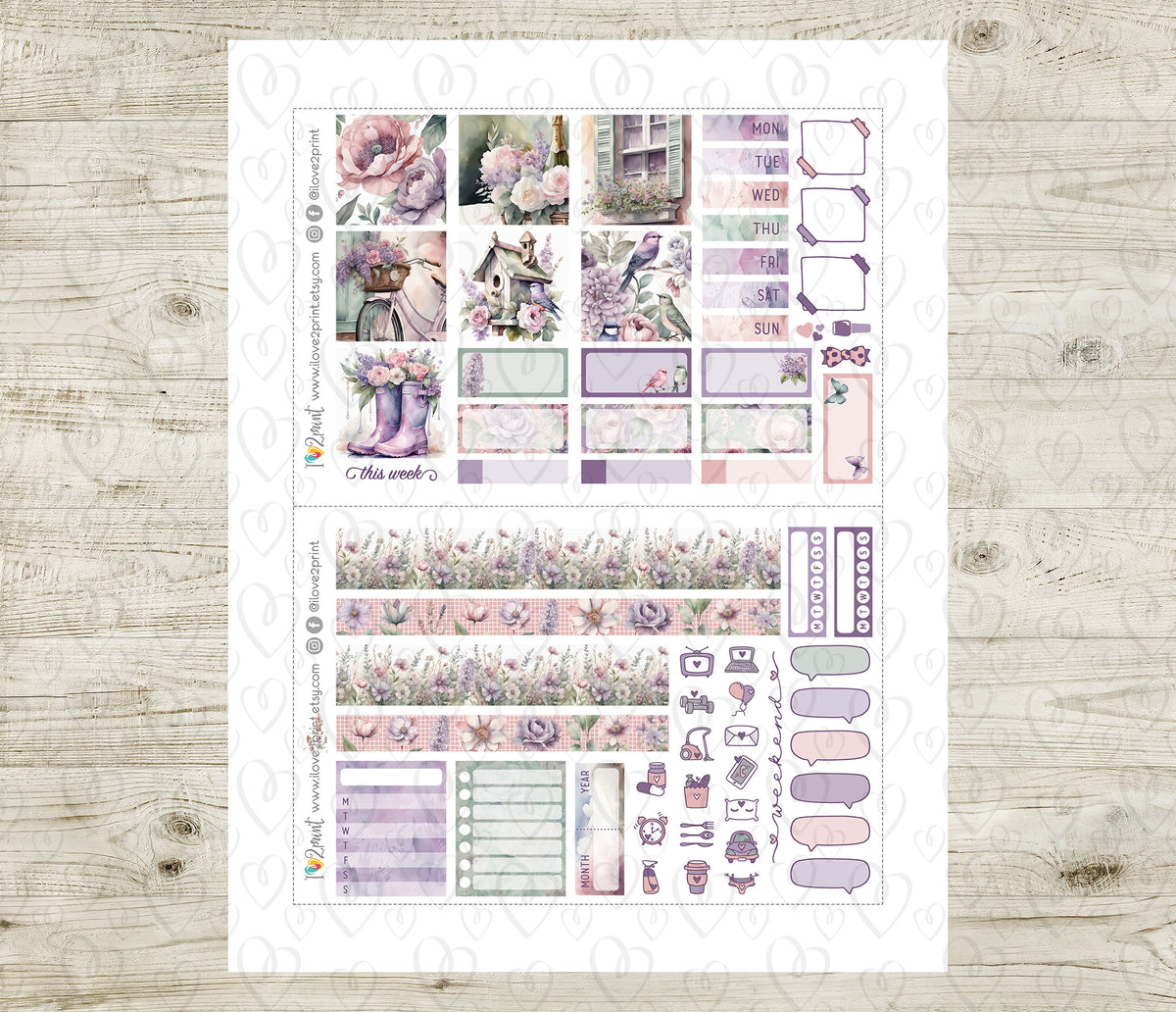 Spring Time Stickers – Hobonichi Cousin Printable PDF & Cut Files ...