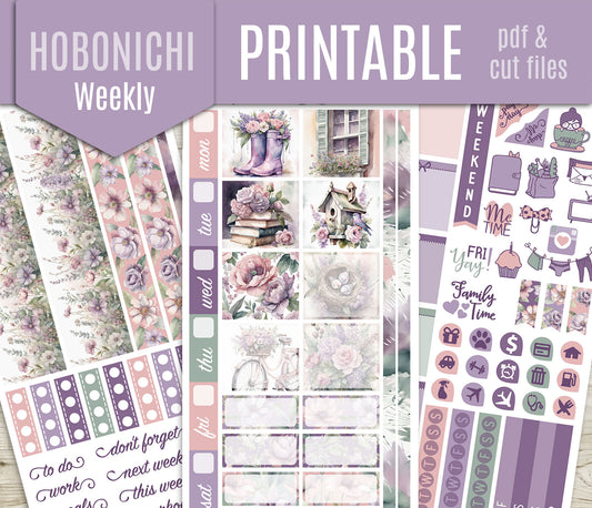 Spring Time Stickers – Hobonichi Weeks Printable PDF & Cut Files