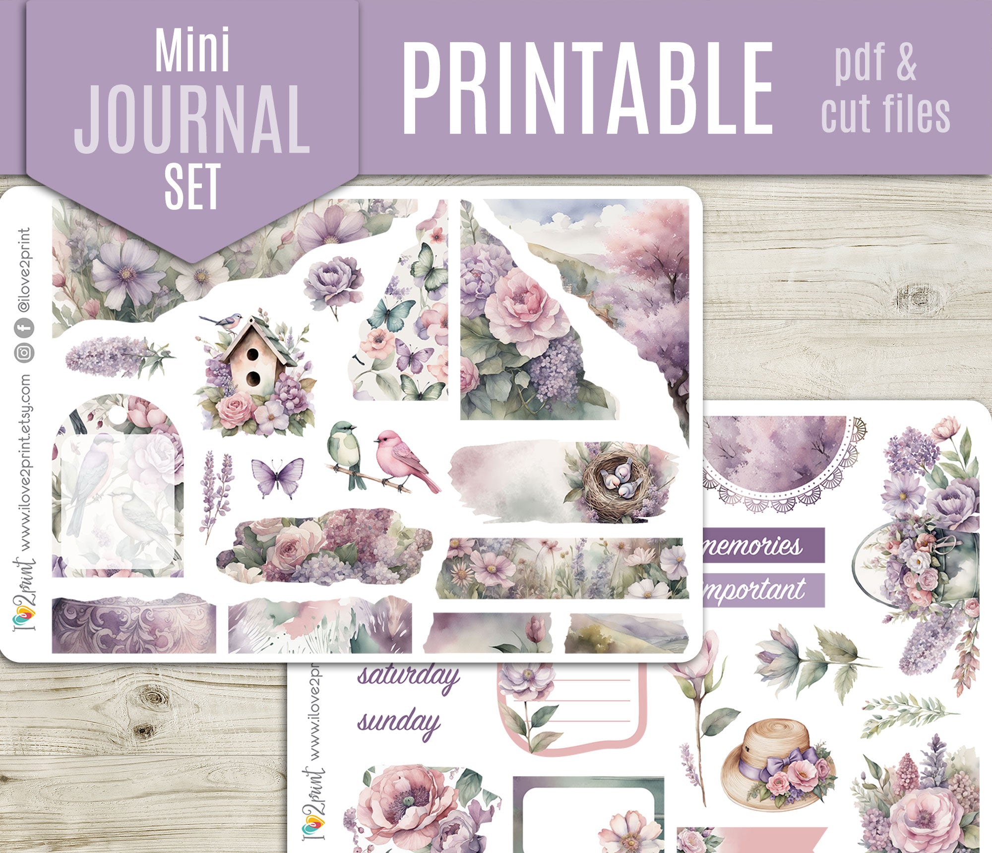 Spring Time Journal Stickers - Printable Printable PDF & Cut Files ...