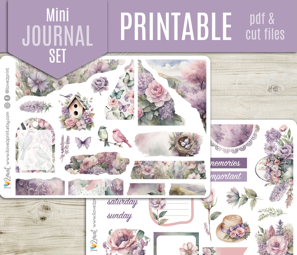 Spring Time Journal Stickers - Printable Printable PDF & Cut Files ...