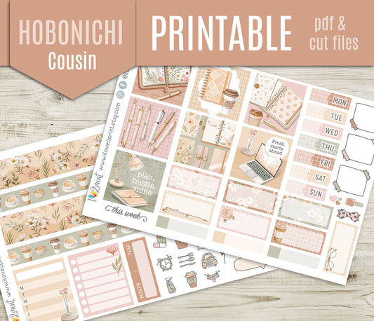 Spring Planning Stickers – Hobonichi Cousin Printable PDF & Cut Files