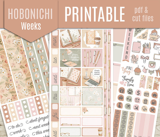 Spring Planning Stickers – Hobonichi Weeks Printable PDF & Cut Files