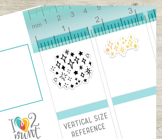 Mini Star Confetti Decorative Printable Stickers | Black & Pastel Ombré | PDF Cut Files | Instant Download