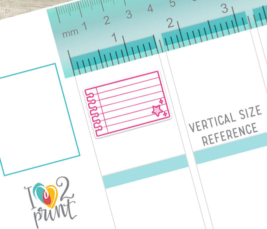 Notebook Stars Notes Printable Planner Stickers – Fun & Functional Set – Instant Download