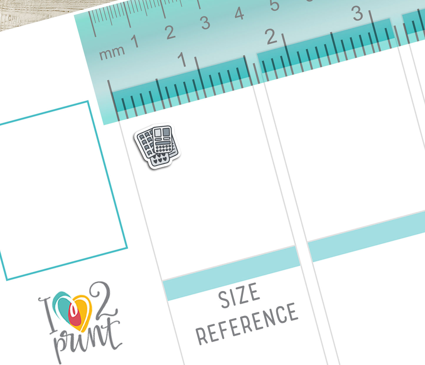 Sticker Sheets Mini Icons – Functional Printable Stickers in 48 Colors – PDF & Cut Files