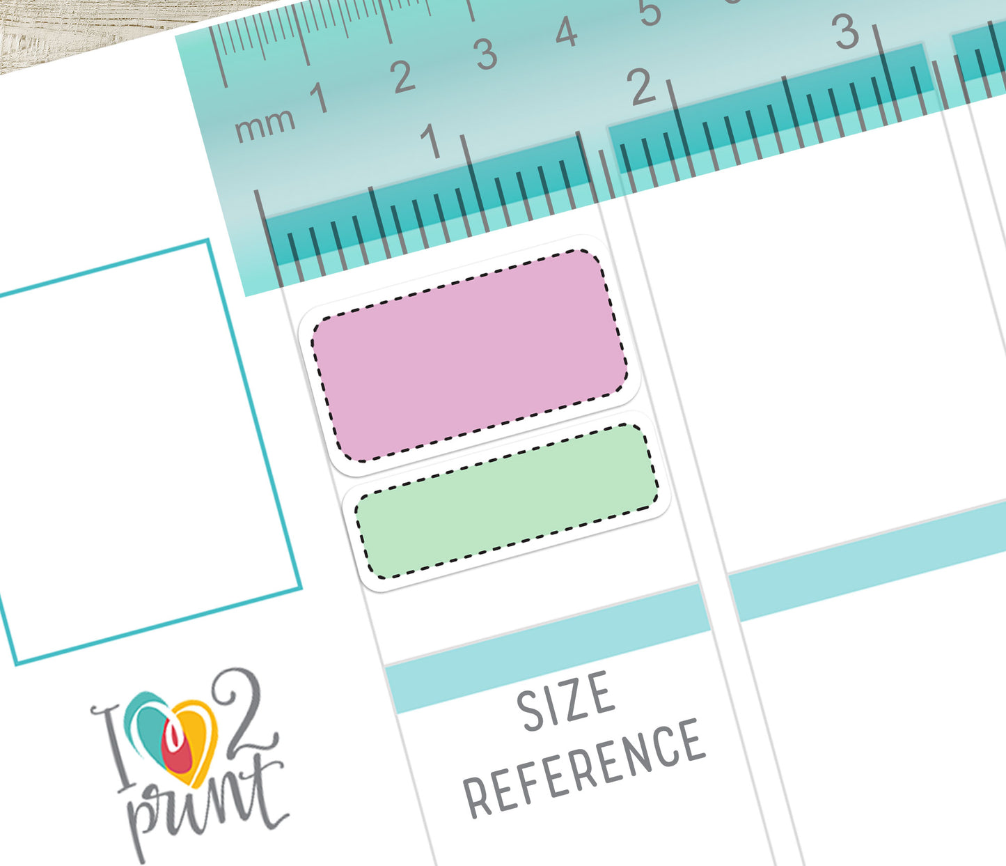 Cute Stiched Boxes Printable Planner Stickers – PDF & Cut Files