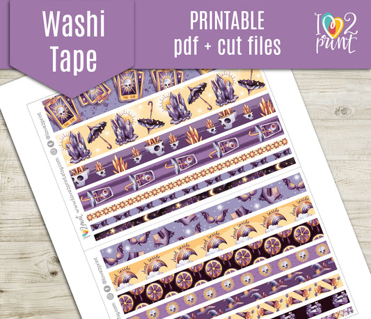 Summer Goth Washi Tape Stickers - PrintablePDF & Cut Files