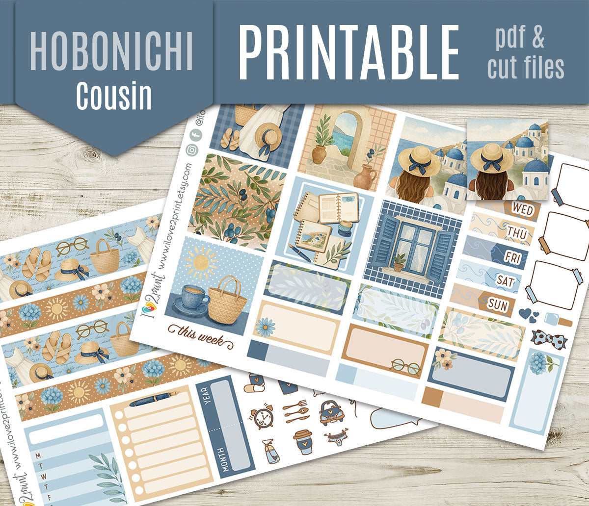 Summer in Greece Complete Sticker Bundle | All 6 Sets | Mediterranean Collection | PDF Cut Files