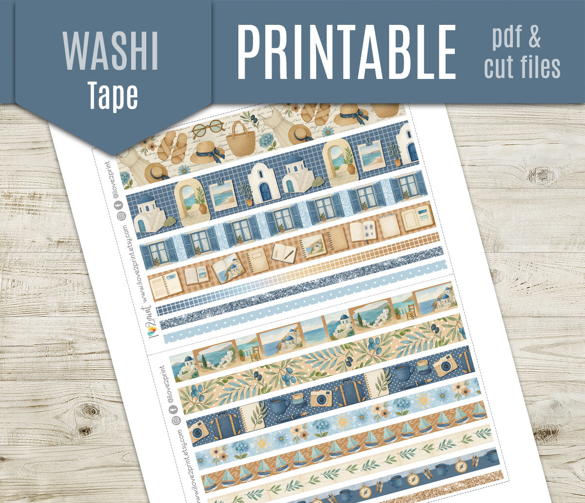 Summer in Greece Complete Sticker Bundle | All 6 Sets | Mediterranean Collection | PDF Cut Files