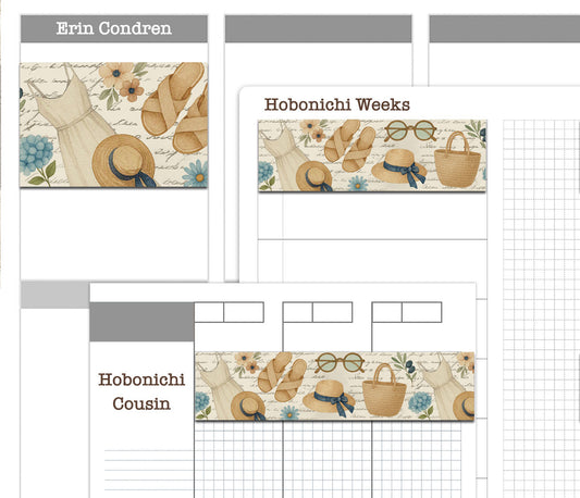 Summer in Greece Washi Tape Printable Stickers | Mediterranean Borders | PDF Cut Files