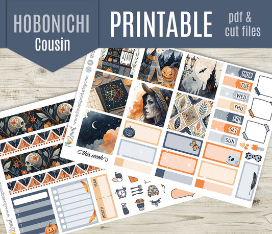 Tribal Halloween – Hobonichi Cousin Stickers – Printable PDF & Cut Files
