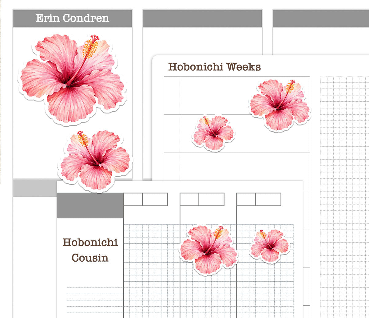 Tropical Flowers Decorative Printable Stickers | Exotic Farewell | PDF Cut Files | Instant Download