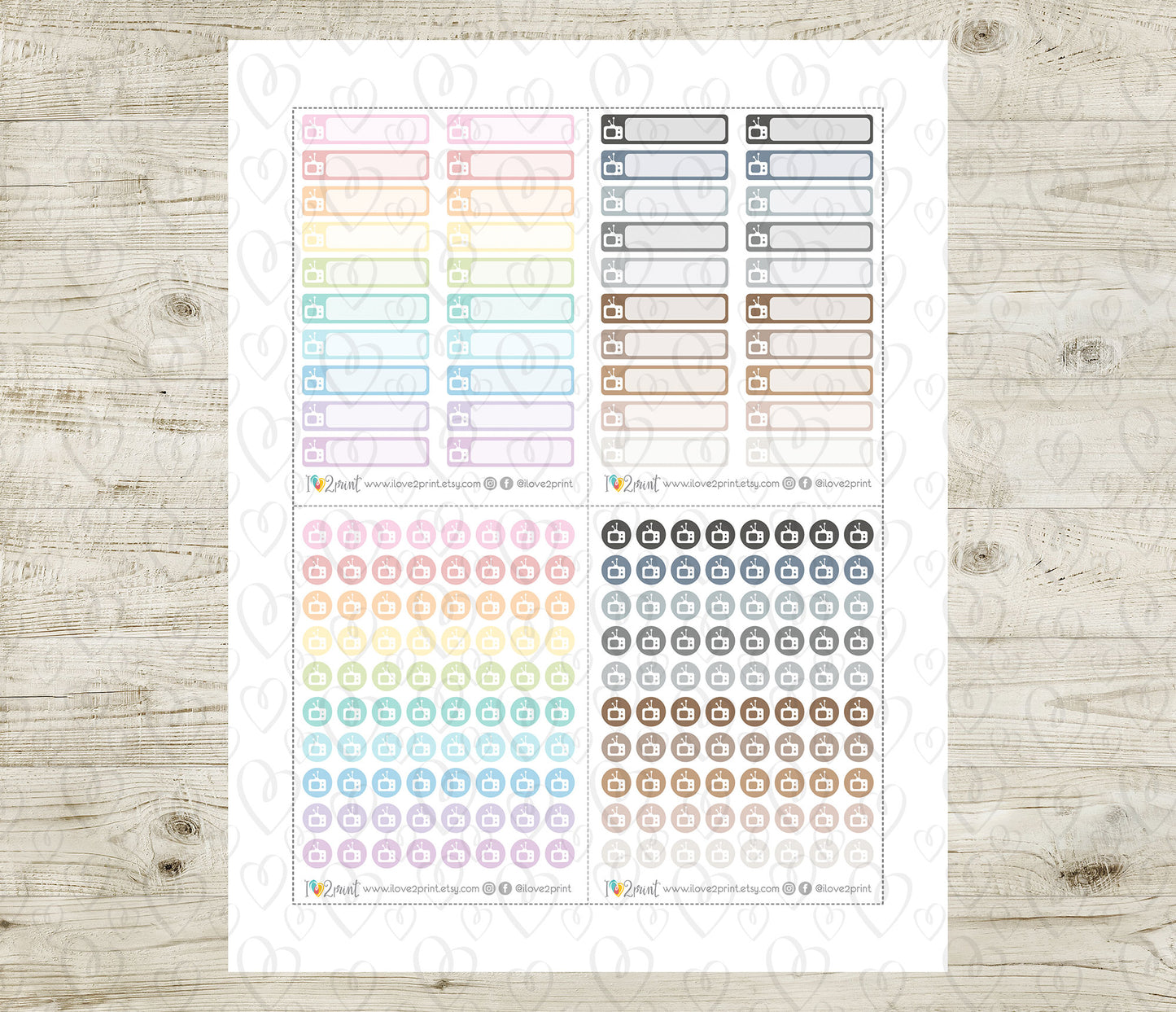 TV Show Tracker Stickers – Printable PDF & Cut Files