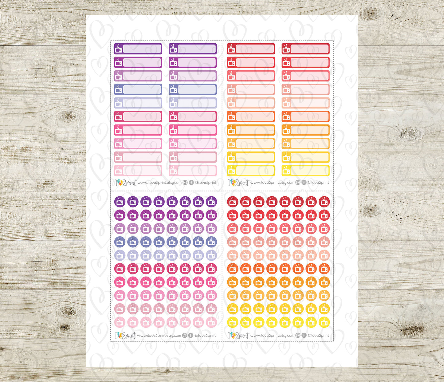TV Show Tracker Stickers – Printable PDF & Cut Files