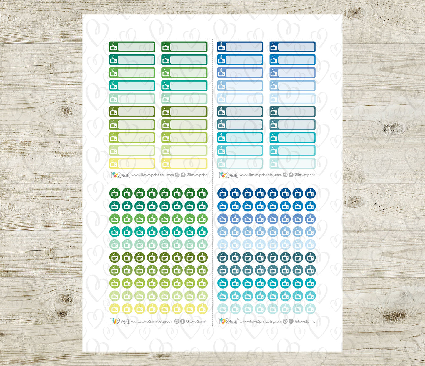 TV Show Tracker Stickers – Printable PDF & Cut Files