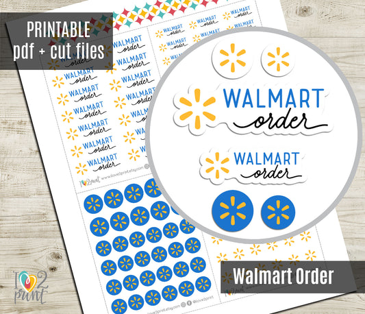 Walmart Order - Functional Printable Stickers - PDF & Cut Files