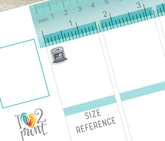 Dishwasher Icons Stickers - Functional Printable Stickers - PDF & Cut Files