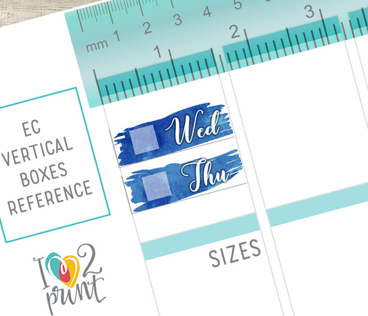 Watercolor Brush Week Days Bright Printable Stickers | Bold Covers | PDF Cut Files