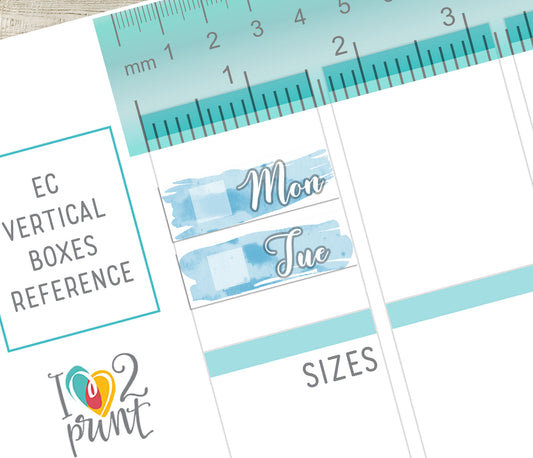 Watercolor Brush Week Days Pastel Printable Stickers | Soft Covers | PDF Cut Files