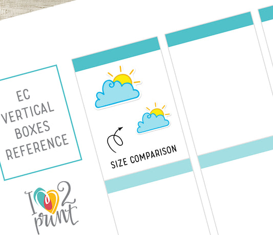 Minimal Mixed Color Weather Icons Stickers - Functional Printable Stickers - PDF & Cut Files