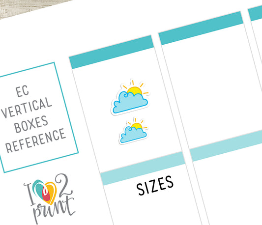 Minimal Weather Color Icons Stickers Set II - Functional Printable Stickers - PDF & Cut Files