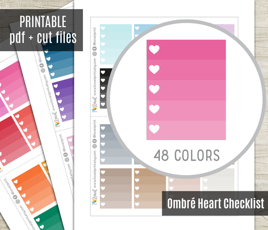 Ombré Heart Checklist Boxes – 48 Color Variations