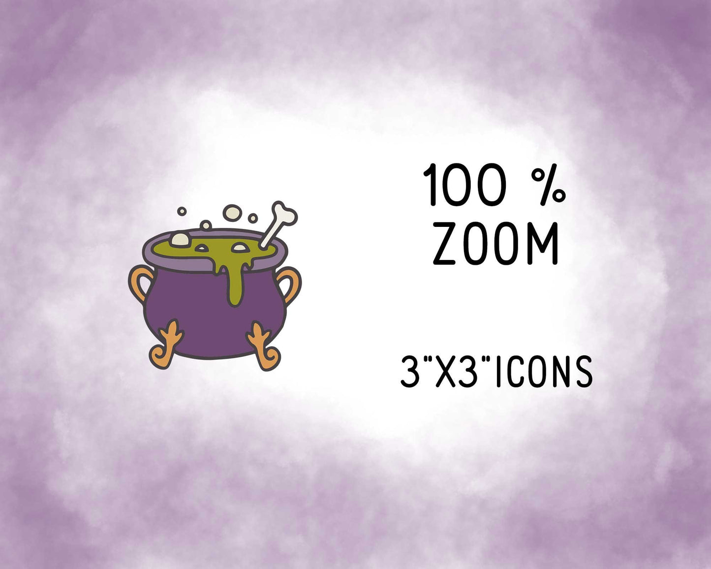 100 Halloween Icons Bundle | Spooky Clipart & Digital Stamps | Planner & Scrapbook Craft Kit