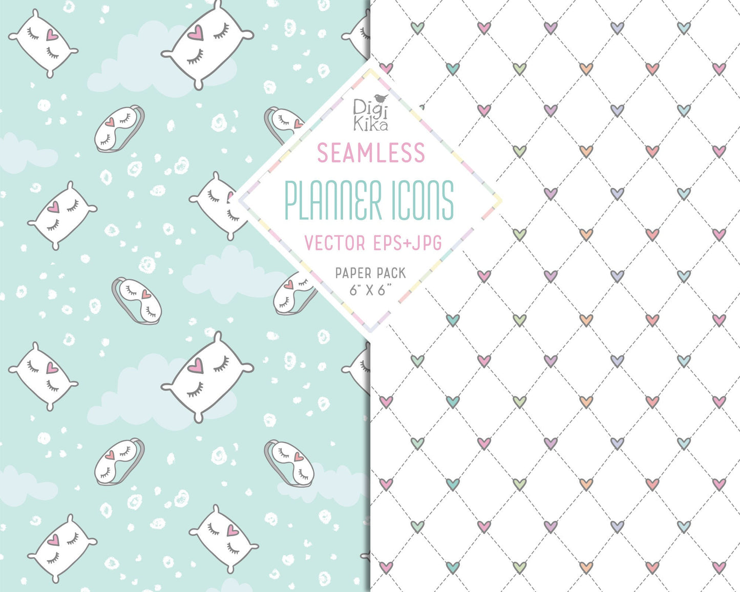 Planner Accessories Seamless Paper - Planner Tillable Patter - Fabric Print, Wall Paper, Wrapping Paper, Vector Pattern