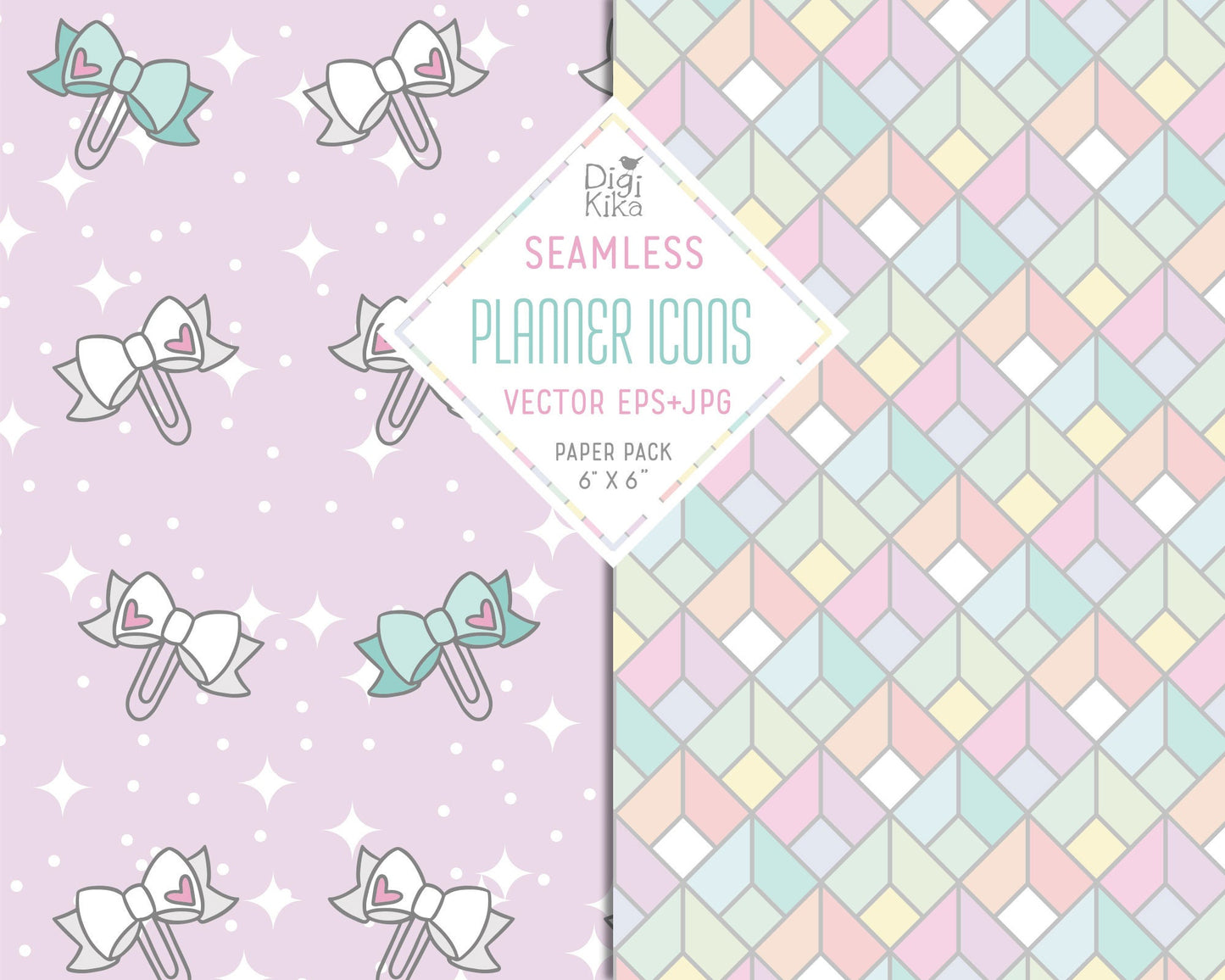 Planner Accessories Seamless Paper - Planner Tillable Patter - Fabric Print, Wall Paper, Wrapping Paper, Vector Pattern