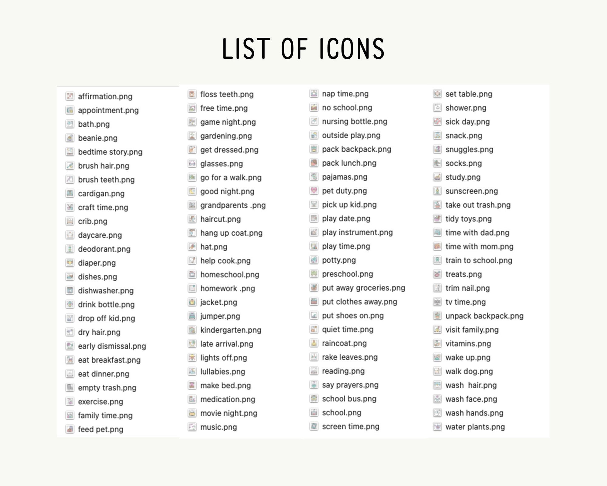 100 Kids Routine STAMP Icons Vector - School Icons Clipart - Mom digit ...