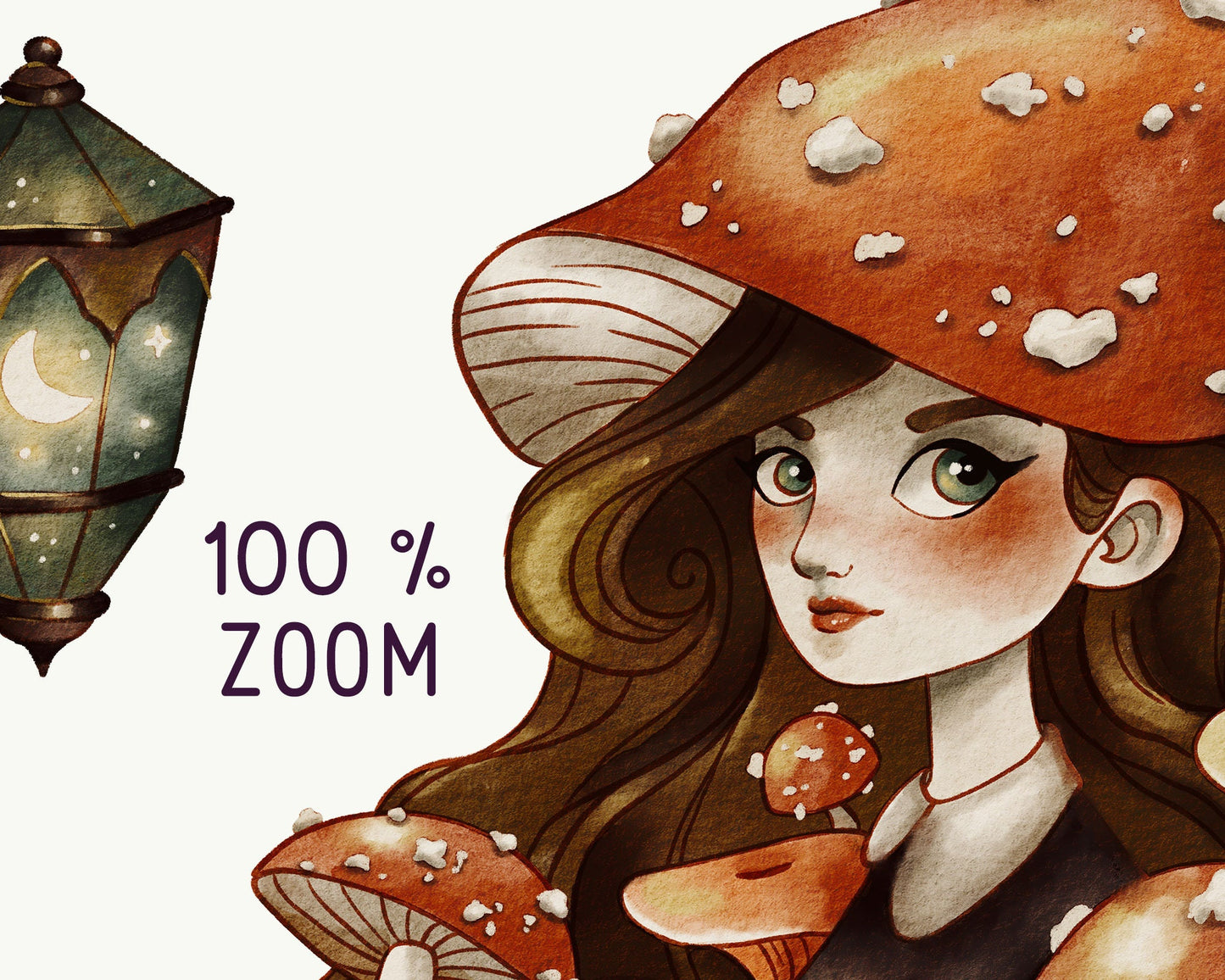 Fall Witch Watercolor Clipart – Hand Painted Gothic Autumn Graphics